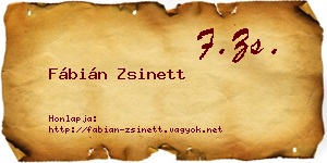 Fábián Zsinett névjegykártya