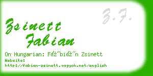 zsinett fabian business card
